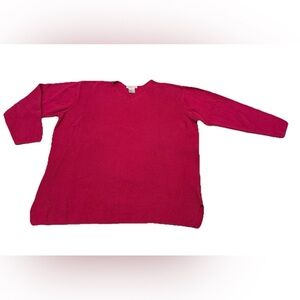 Talbots Women V-neck Sweater In Rich Pink Size M